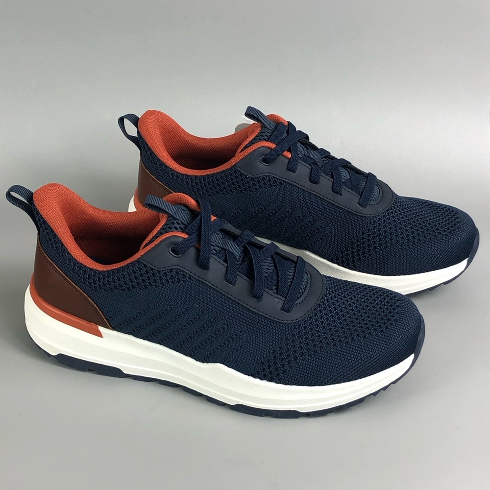 George Men's Navy and Orange Knit Athletic Sneakers Size 10 - Picture 5 of 9